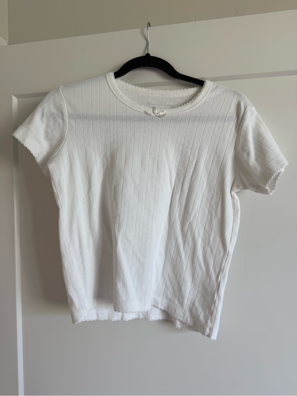 Daily Drills White Pointelle Short Sleeve Tee